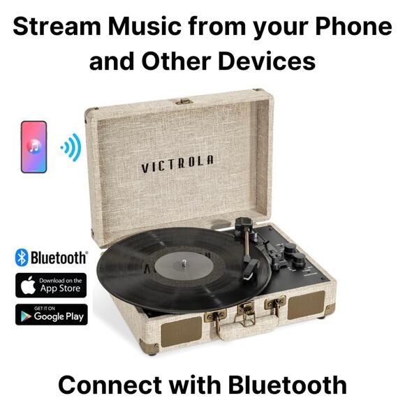 Victrola Journey+ Portable Turntable: Classic Vinyl Experience Record Player - Picture 2 of 8